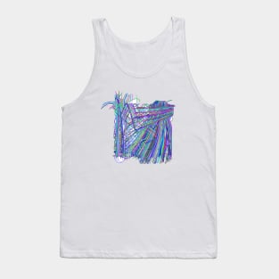 Coded Lines Blue Tank Top